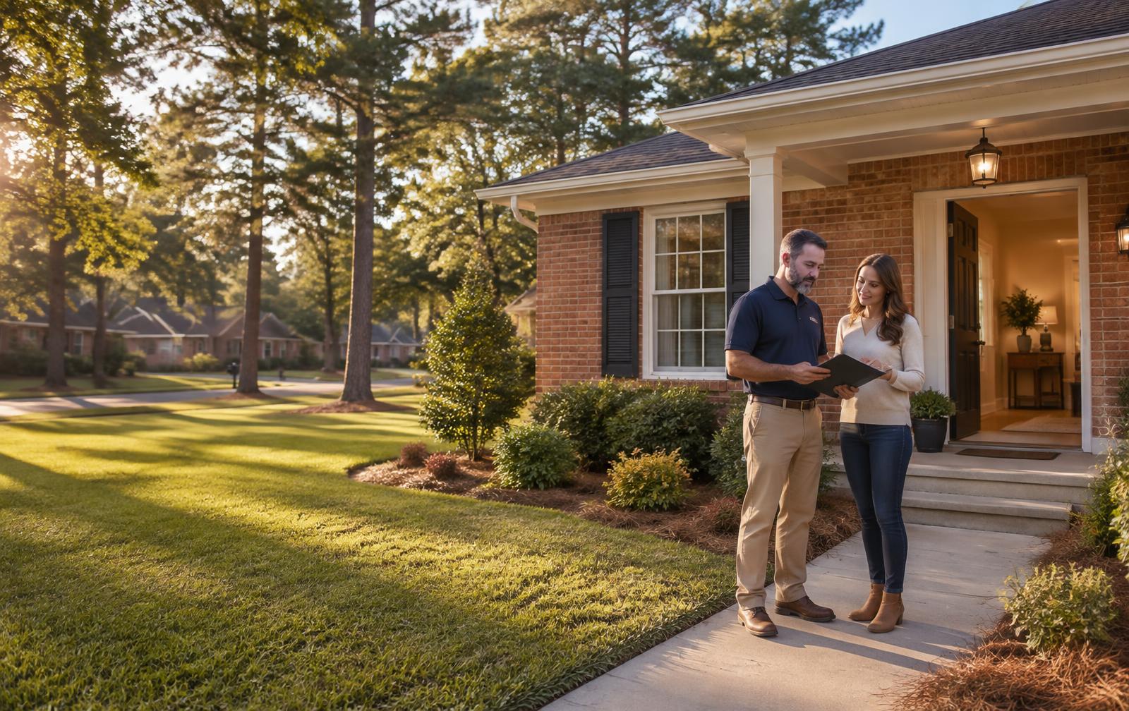 Residential property conversation outside a North Carolina home